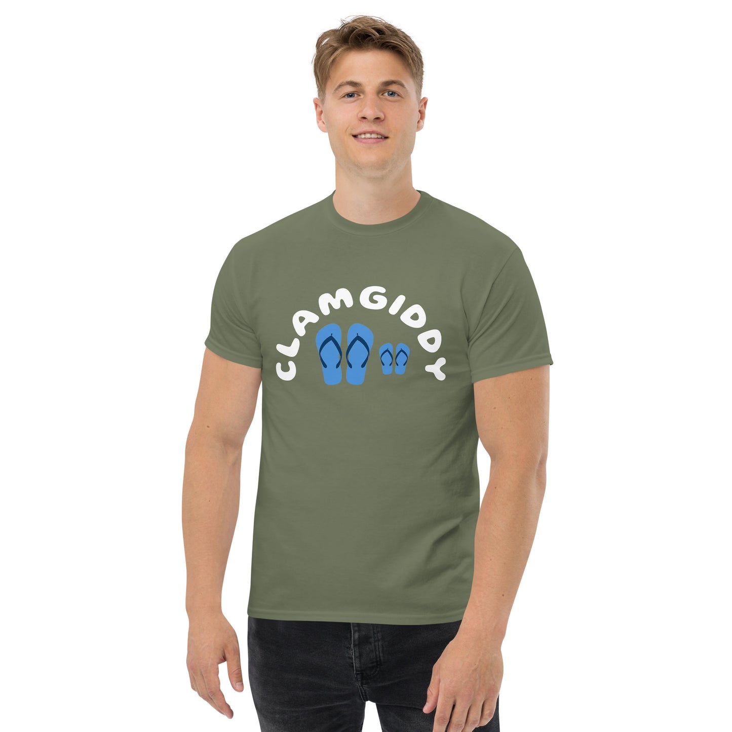 DAD AND SON BEACH DAY FROM CLAMGIDDY Men's classic tee