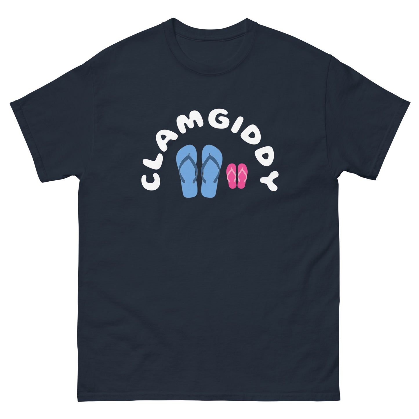 DAD DAUGHTER BEACH DAY FROM CLAMGIDDY Men's classic tee