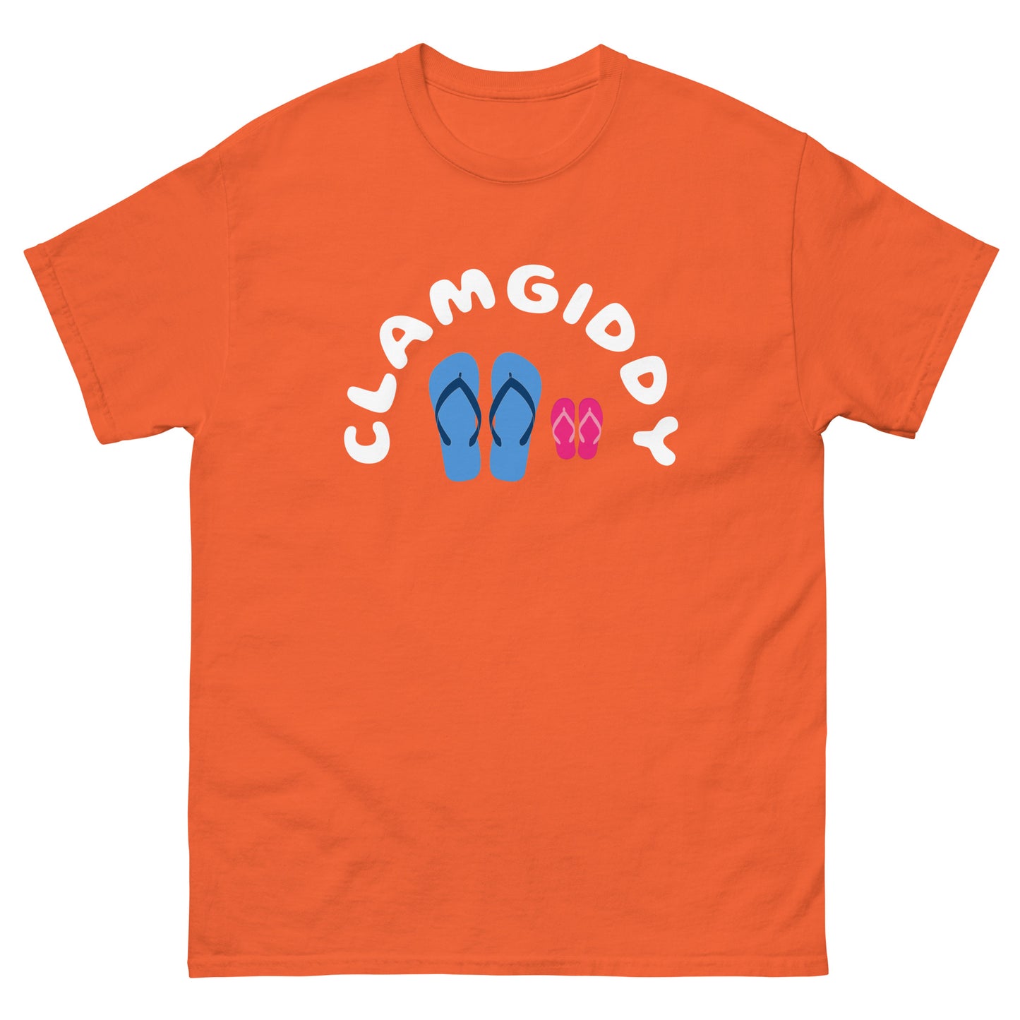 DAD DAUGHTER BEACH DAY FROM CLAMGIDDY Men's classic tee