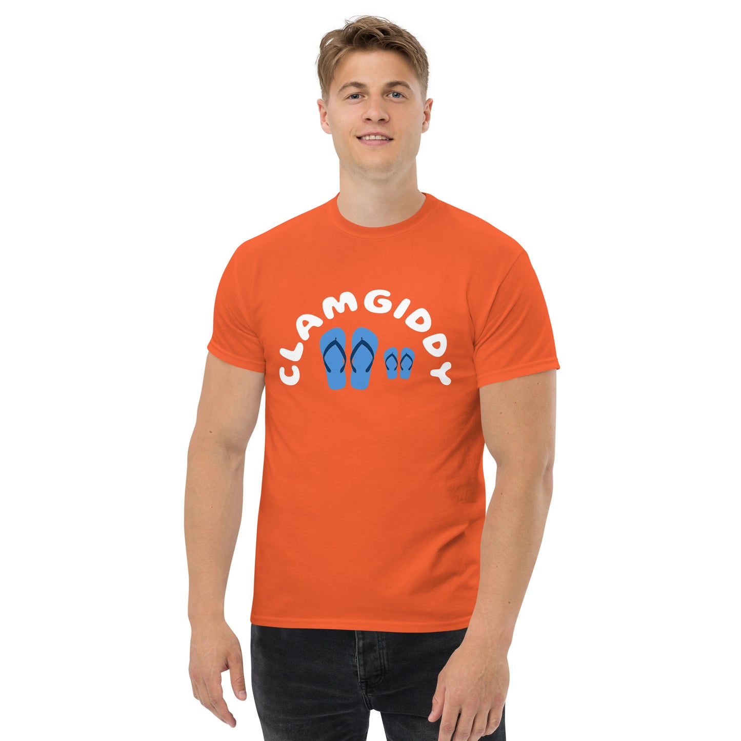 DAD AND SON BEACH DAY FROM CLAMGIDDY Men's classic tee